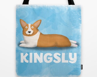 PERSONALIZED Sploot Pembroke Welsh Corgi Tote Bag - Corgi - Pet Lover Gift - Sploot - CHOOSE BACKGROUND color