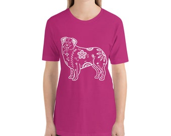 Sugar Skull Australian Shepherd - Short-Sleeve Unisex T-Shirt