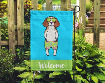 Double Sided Beagle Garden Flag (BOY) - Unique Beagle Gift - BOY Beagle Garden Flag