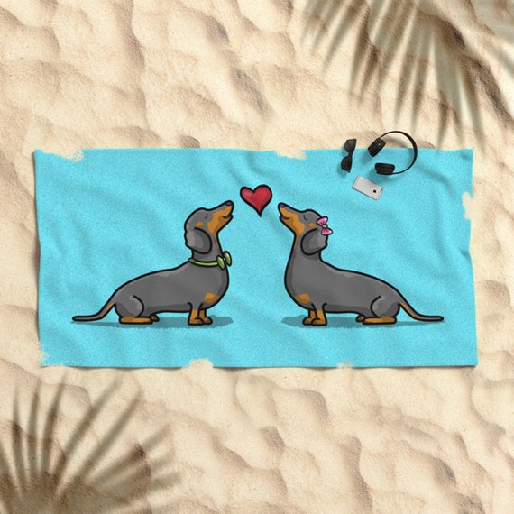 Dachshund Heart Beach Towel Dachshund Heart Beach Towel