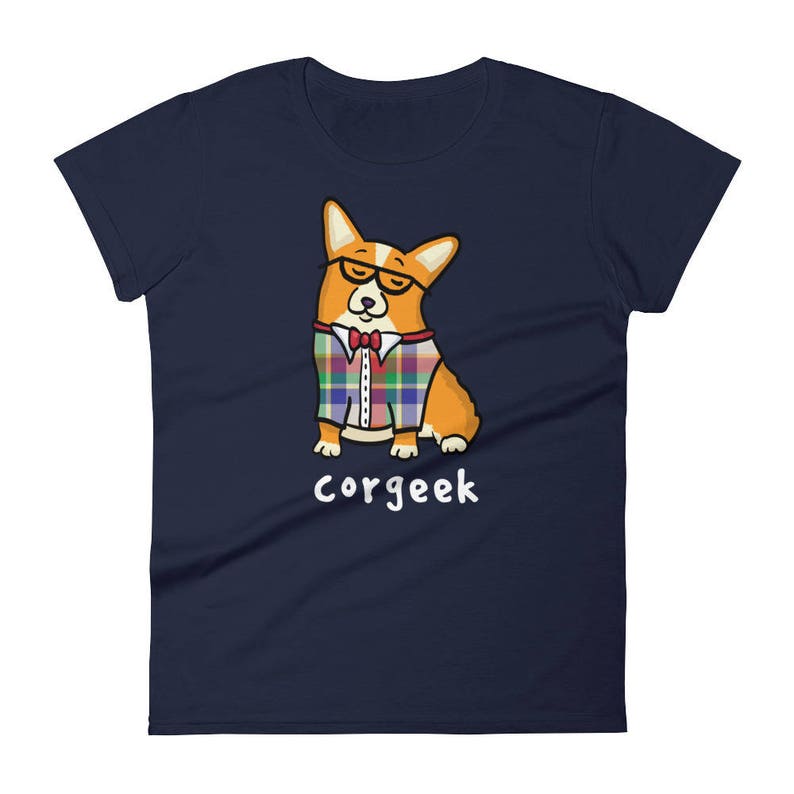Women’s Corgi Shirt Corgeek Corgi Tee Shirt Red/white - Etsy