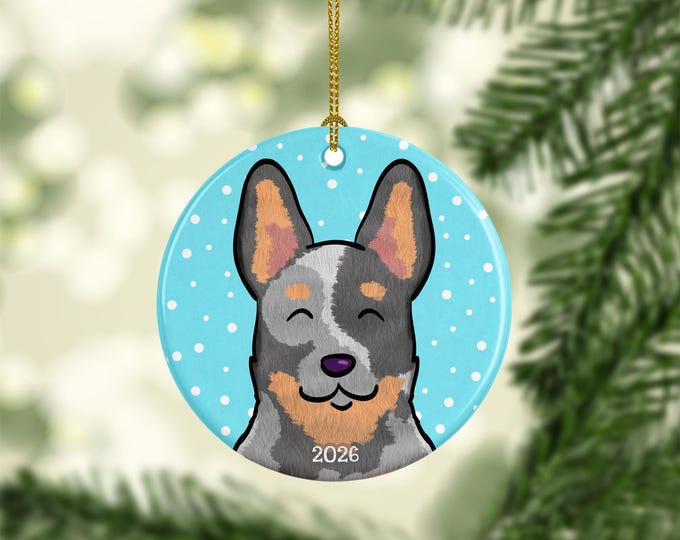 2026 Cattledog / Blue Heeler Ornament -  double sided