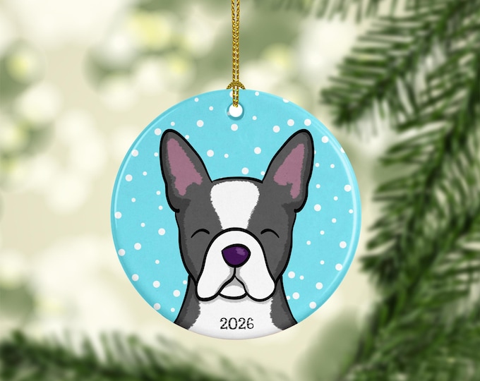 2026 Boston Terrier Ornament -  double sided
