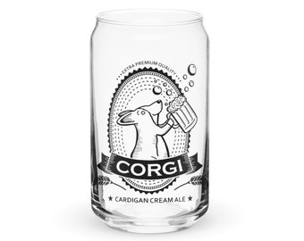 Cardigan Welsh Corgi - Cardigan Corgi Pint Glass - can shaped glass - Hand Wash Only