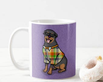 Rottweiler Mug - Pet Lover Gift - Choose Background Color - Rottweiler Gift