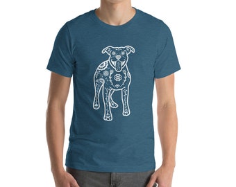 Pit Bull Shirt - Sugar Skull Pit Bull Tee Shirt - Pitbull - Unisex American Staffordshire Terrier t-shirt