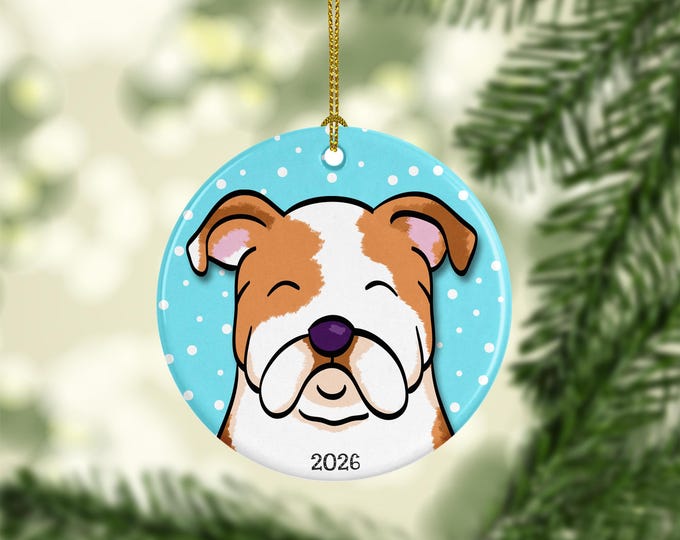 2026 English Bulldog Ornament -  double sided