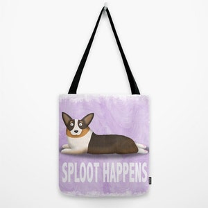 Pembroke Welsh Corgi Tote Bag Corgi Pet Lover Gift Sploot Happens Black Headed Tri Corgi CHOOSE BACKGROUND COLOR image 4