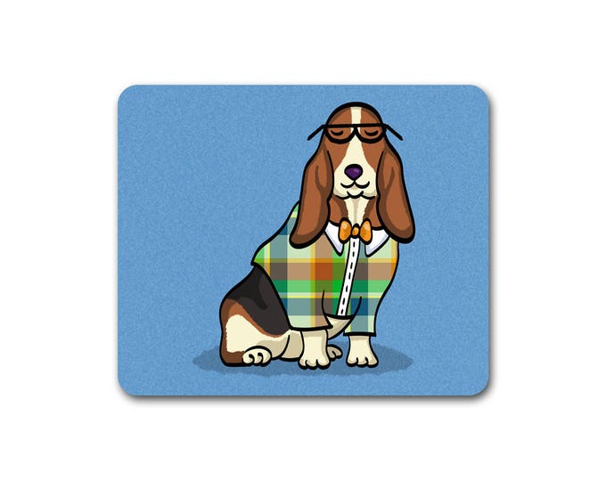 Basset Hound Mouse Pad - Choose Background Color