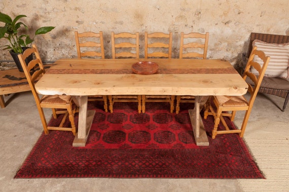 Cedar Dining Table With Coin Inlay Etsy
