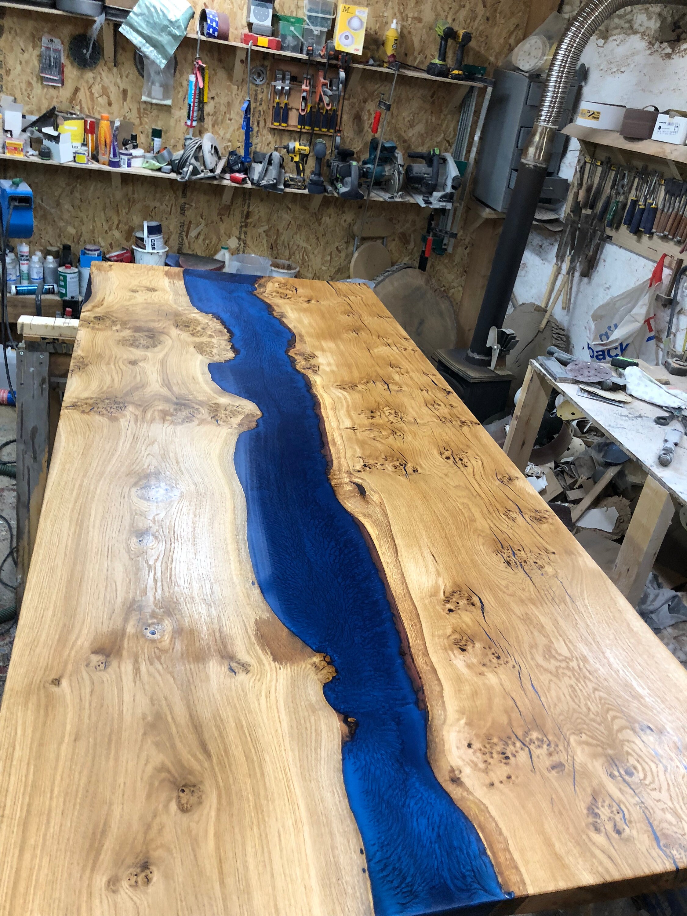 Oak on sale river table