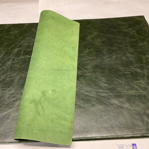 4 Large Leather panels 3 colors Green, Blue, Olive Top Quality 18&quot; x 24&quot; free shipping.