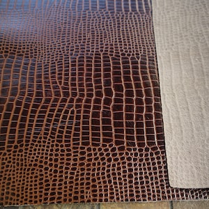 4 Large Leather crocodile panels Leather Top Quality 18&quot; x 24&quot; free shipping.