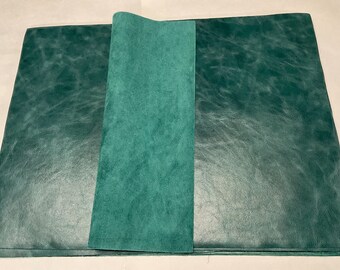 4 Large Leather panels Teal 18" x 24"