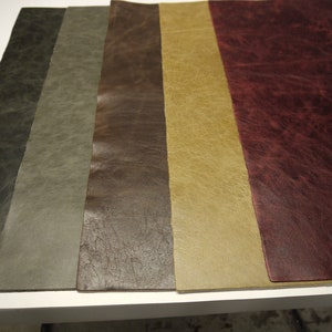 5 Distressed Leather panels  5 colors Top Quality Large 18&quot; x 24&quot;