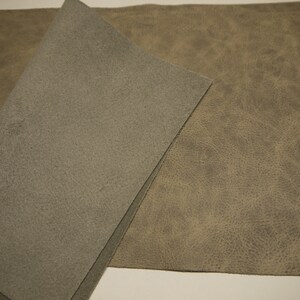 6 Stressed Leather panels Smoke 10.25" x 24" first Quality.