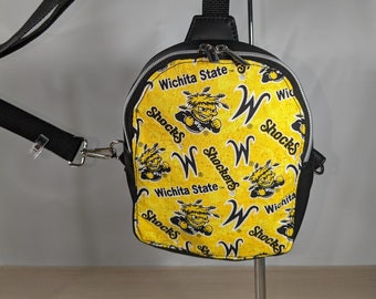 Wichita State University Print WSU Black Yellow Grey - Adjustable Sling Bag Crossbody Fanny Pack