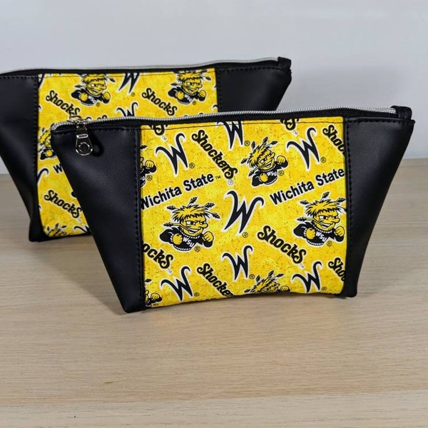 Wichita State University WSU Shockers Wushock Make Up Cosmetic Bag Set - 2 sets available