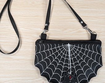 Spider Web Machine Embroidery Crossbody Purse - Free Shipping in US