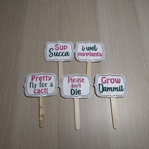 Funny Plant Markers Stakes Set A - Free shipping included in the US