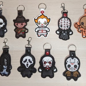 Horror Movie Monster Villains Inspired Keychains - Free shipping included in the US
