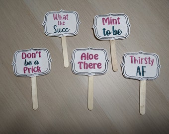 Funny Plant Markers Stakes Set B - Free shipping included in the US