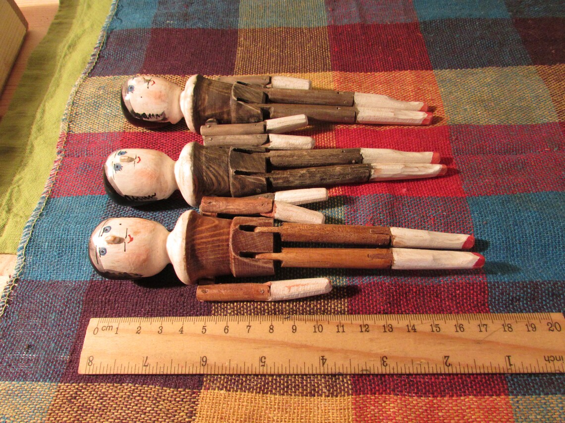 Wooden Dutch doll. Seven inches. Guys. Etsy