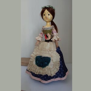 Wooden Collectible Doll Queen Anne. Pandora. Beauty. Replica. 10.5 inches.