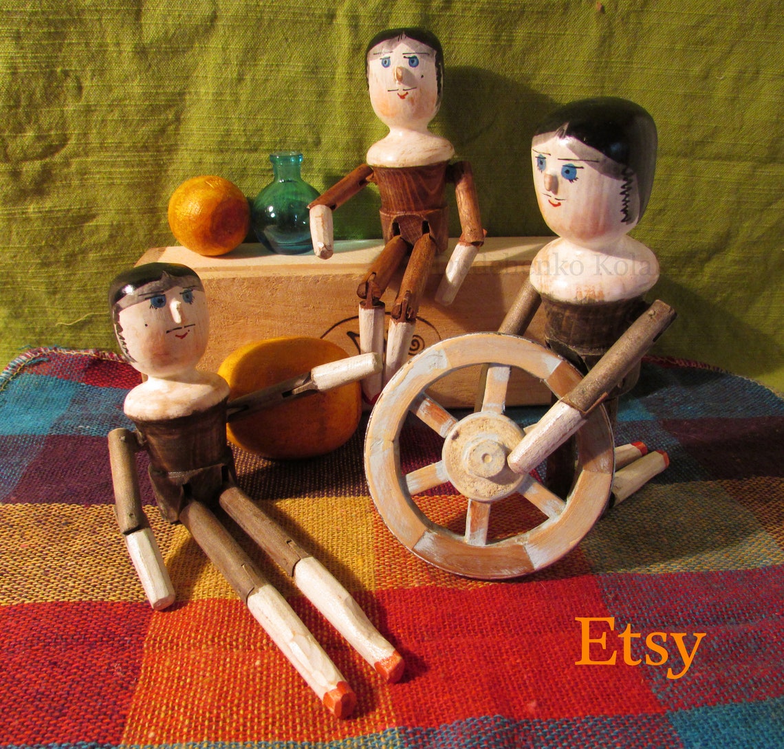 Wooden Dutch doll. Seven inches. Guys. Etsy