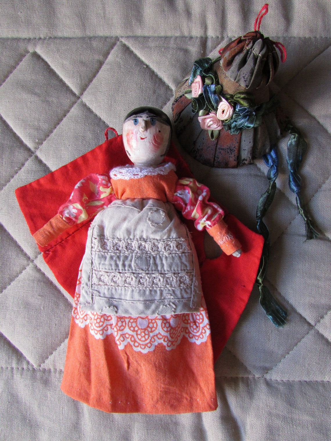Wooden Dutch doll. Seven inches. Grodnertal. Lovers. Etsy