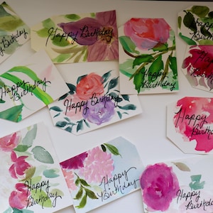 10 original Aquarell Geschenkanhänger