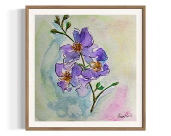 Watercolor Orchids Print