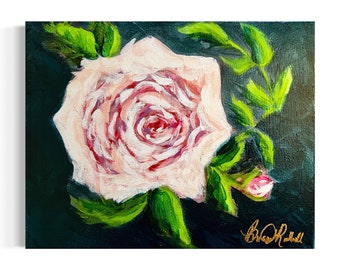 Original Acrylgemälde - Einzelne Rose