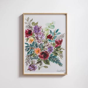 Original Floral Watercolor Painting 9x12 | Moody Impressionist Botanical Art
