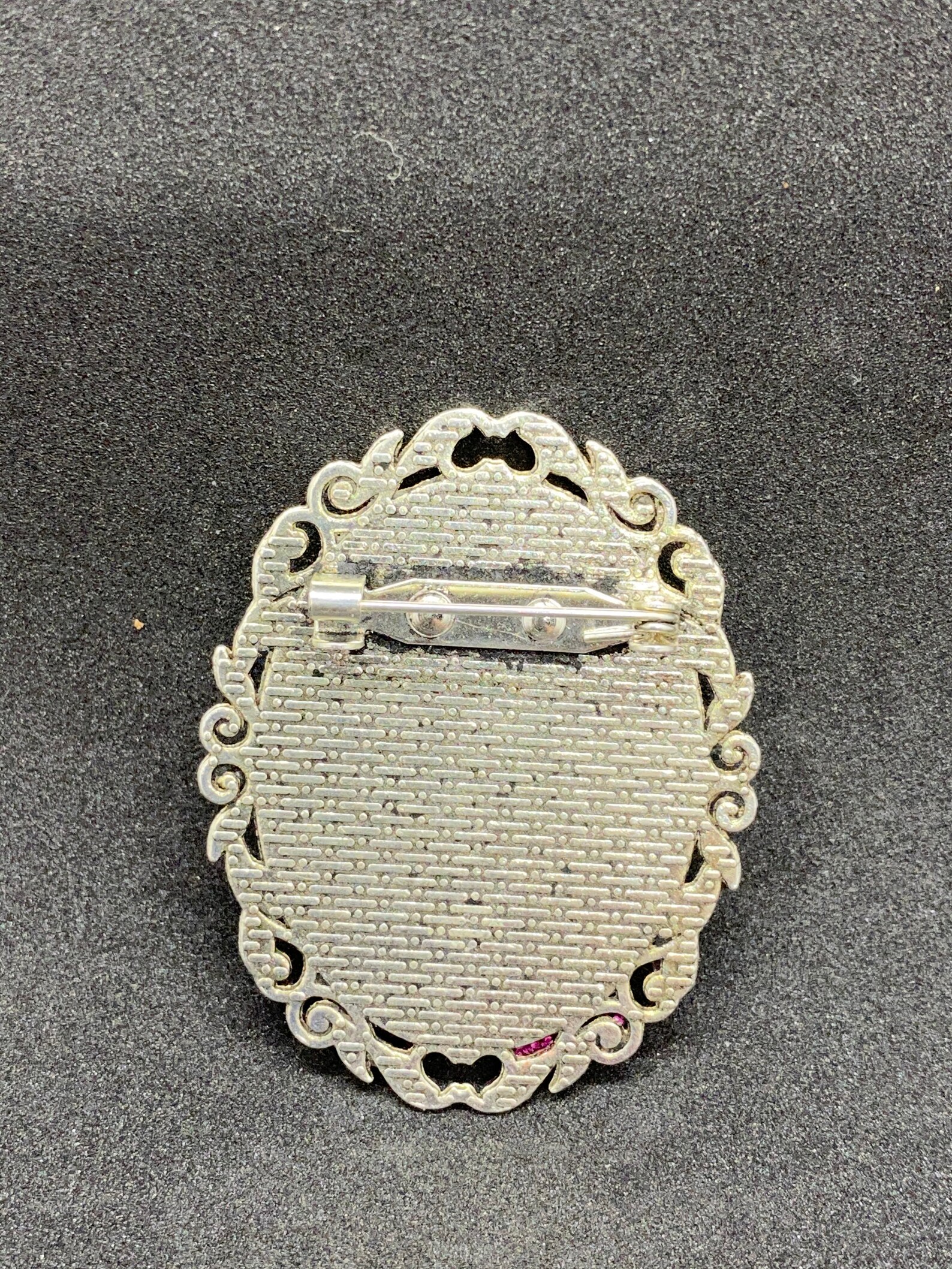 Oval vintage brooch with cabochon Etsy