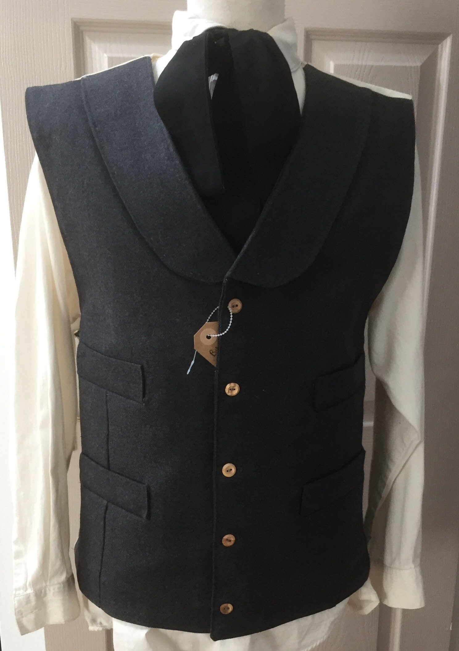 Victorian shawl collar vest Etsy