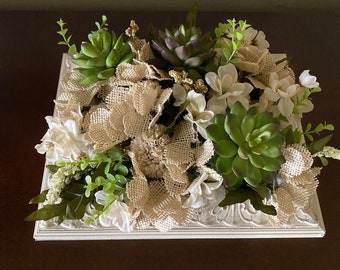 Artificial Hydrangea Succulent Delphinium Table Centerpiece