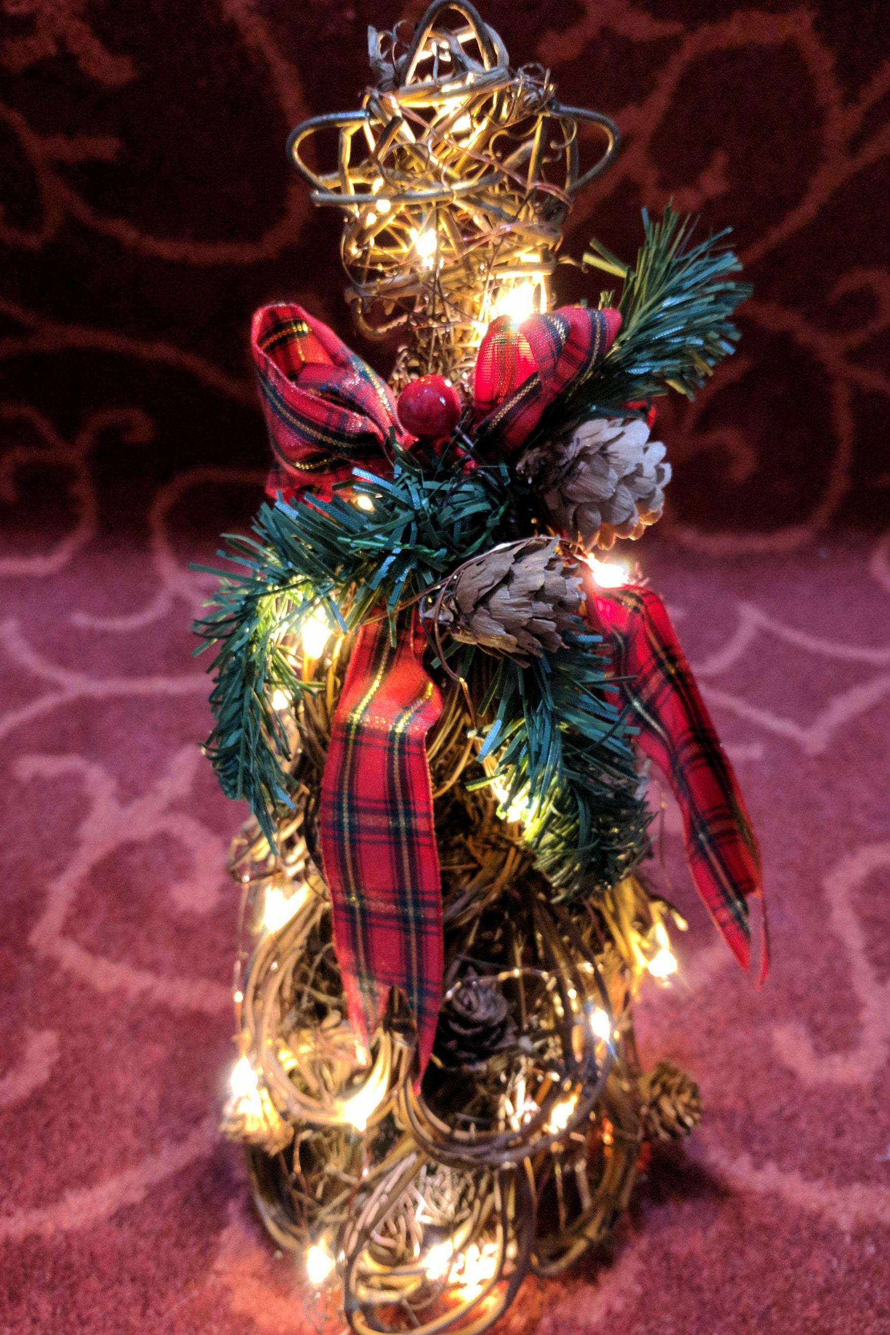 Grapevine Twig Christmas Tree with LED Lights