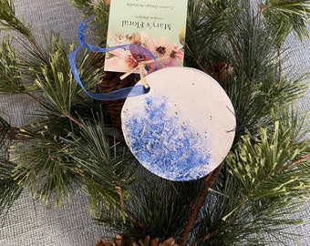 Clay Greenery Pressed Painted Ornament