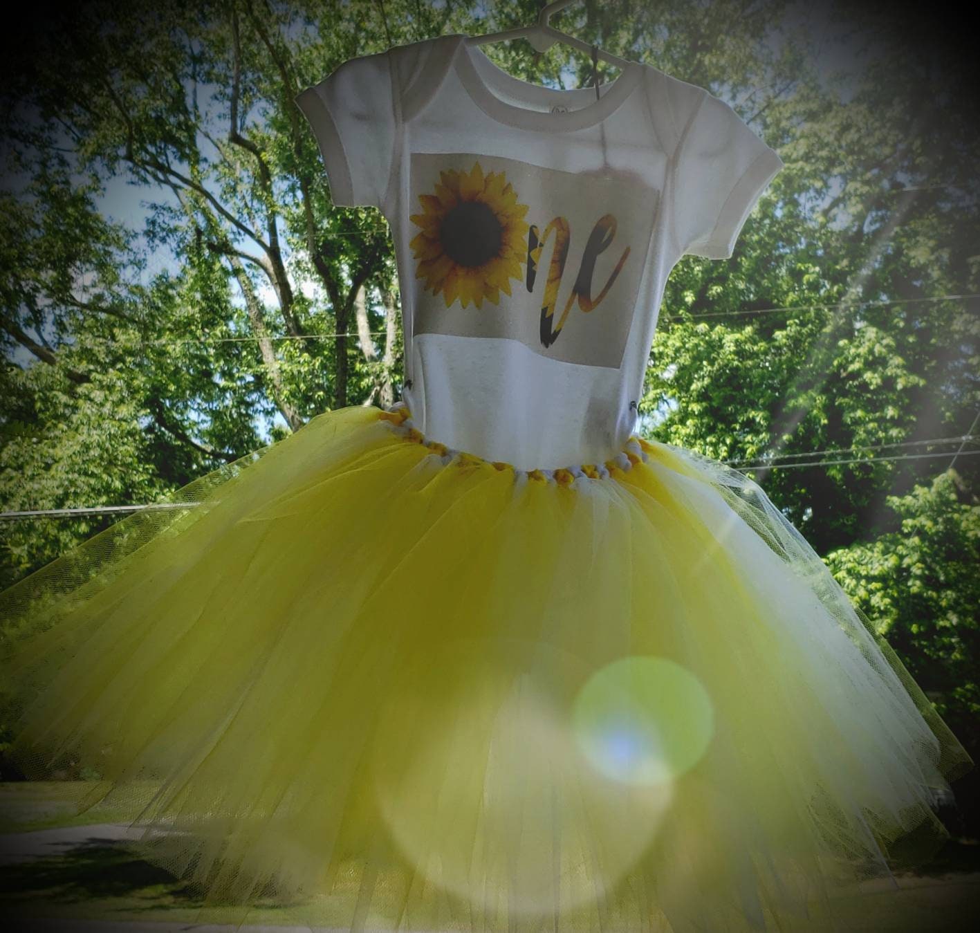 sunflower first birthday outfit
