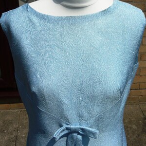 blue and silver cocktail dress