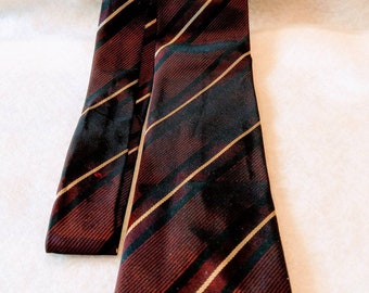 1960's Red, Black & Cream Striped Sammy Slim Tie