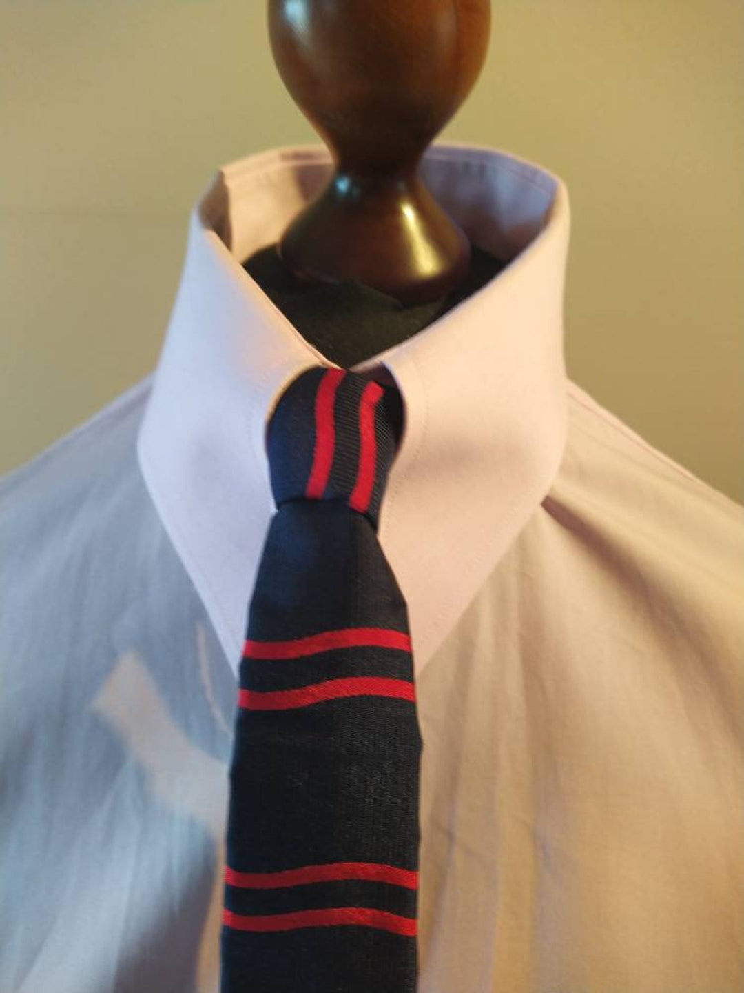 Corbata de seda hecha a mano con punta cuadrada Azul rojo Etsy México