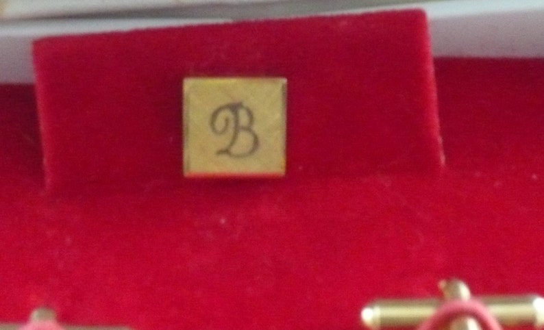 1960/'s Initial B Cufflinks And Tie PinTie Tack Set