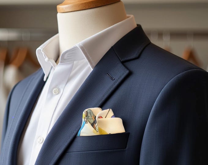 Silk Golf Pocket Square: Luxury Handmade Men's Gift