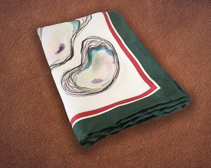 Silk Oyster Pocket Square: Coastal Chic Gift