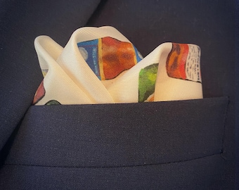 Silk Beer Lovers Pocket Square | Handmade Luxury Gift for Men