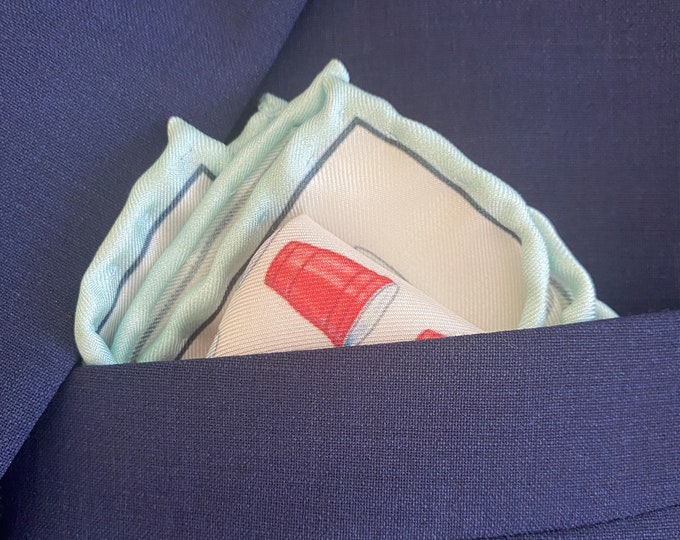 Red Solo Cup Silk Pocket Square: Hand-Rolled Edges Fun Mens Gift