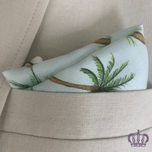 Palm tree silk pocket square handkerchief