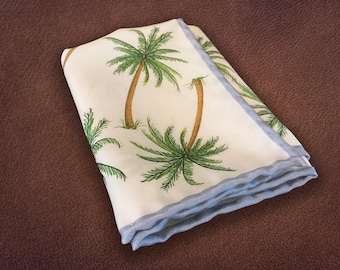 Men's Silk Palm Tree Pocket Square | Handmade Luxury Gift for Him